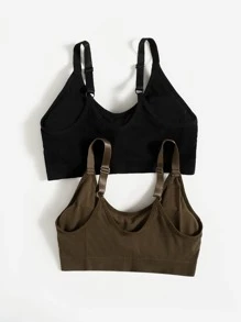 Yoga Basic Áo lót thể thao Nữ Lộ Lưng Gân đan màu trơn - Nhiều màu - Xem 2