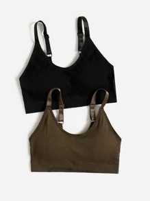 Yoga Basic Áo lót thể thao Nữ Lộ Lưng Gân đan màu trơn - Nhiều màu - Xem 4