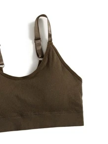 Yoga Basic Áo lót thể thao Nữ Lộ Lưng Gân đan màu trơn - Nhiều màu - Xem 5