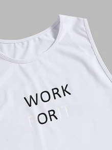 Yoga Floral 三件套運動胸罩和標語圖案背心上衣和熱帶緊身褲