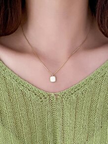 DAZY 幾何吊墜項鍊 - 金黃色 - 查看 1