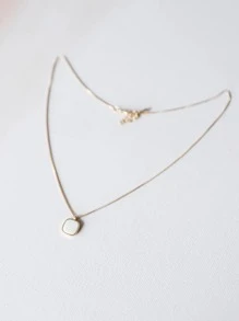 DAZY 幾何吊墜項鍊 - 金黃色 - 查看 3
