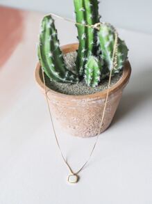 DAZY 幾何吊墜項鍊 - 金黃色 - 查看 5