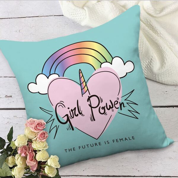 

Rainbow Print Cushion Cover Without Filler, Multicolor