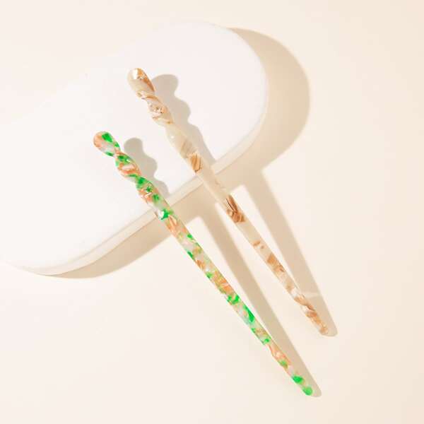 

2pcs Minimalist Hair Pin, Multicolor
