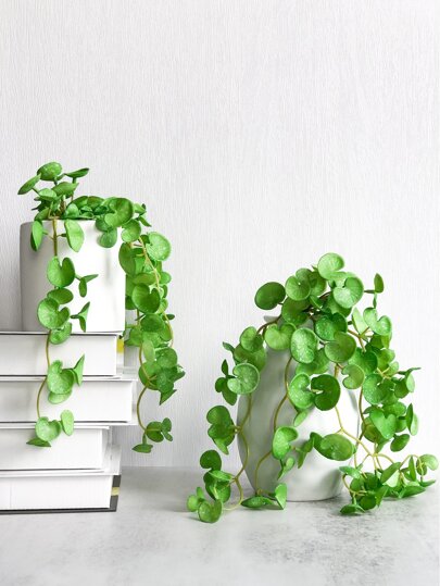 1pc Artificial Hanging Leaf, Green Faux Plant For Home Decor, Valentine Day, Gifts Birthday Graduation Back To School Room Decor School Supplies