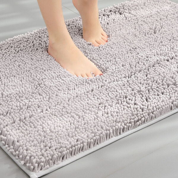 

Solid Color Chenille Floor Mat, Light grey