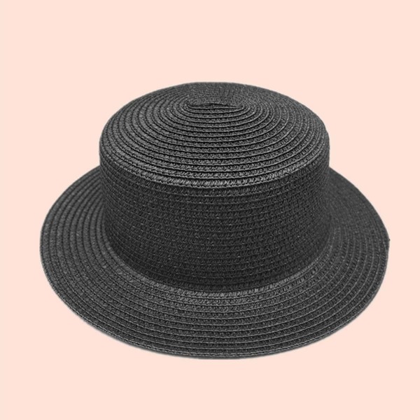 

Solid Straw Hat, Black