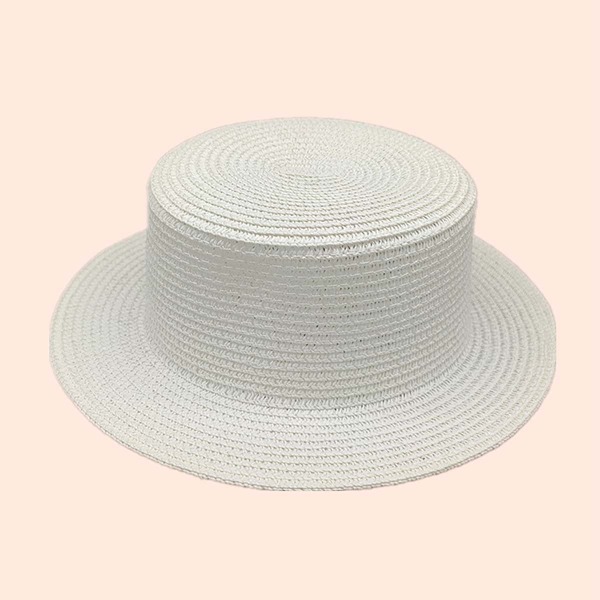 

Solid Straw Hat, White