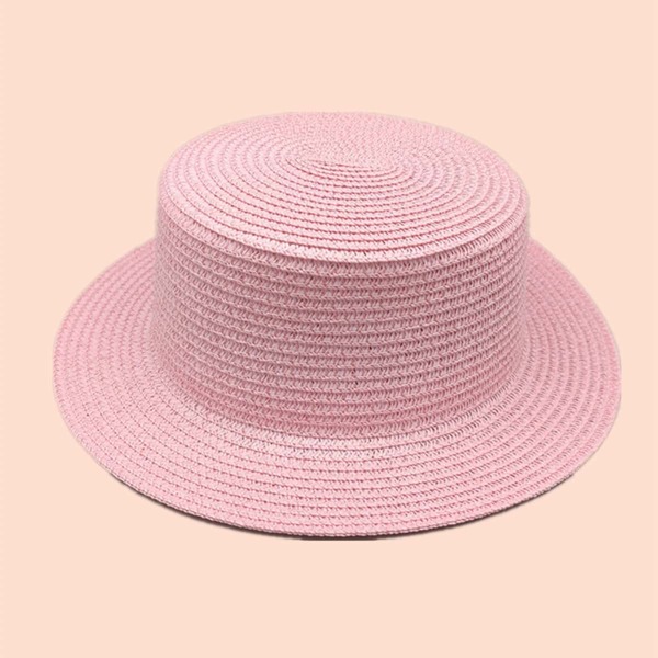 

Solid Straw Hat, Pink