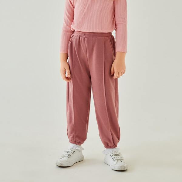 

Toddler Girls Elastic Waist Sweatpants, Dusty pink