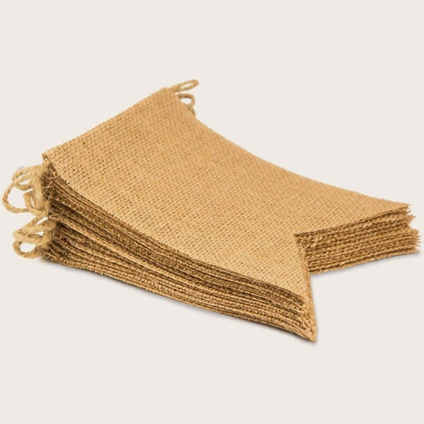 

1set Triangle Burlap Banner, Khaki