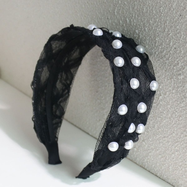 

Toddler Girls Faux Pearl Decor Wide Headband, Black