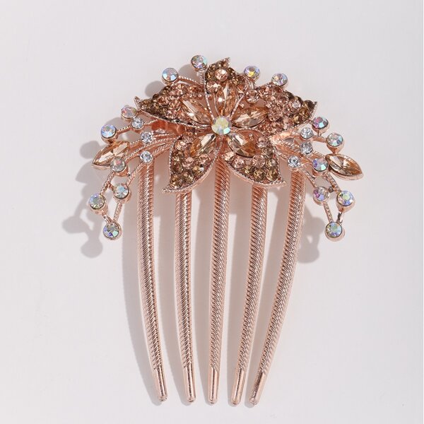 

Rhinestone Flower Decor Hair Pin, Coffee