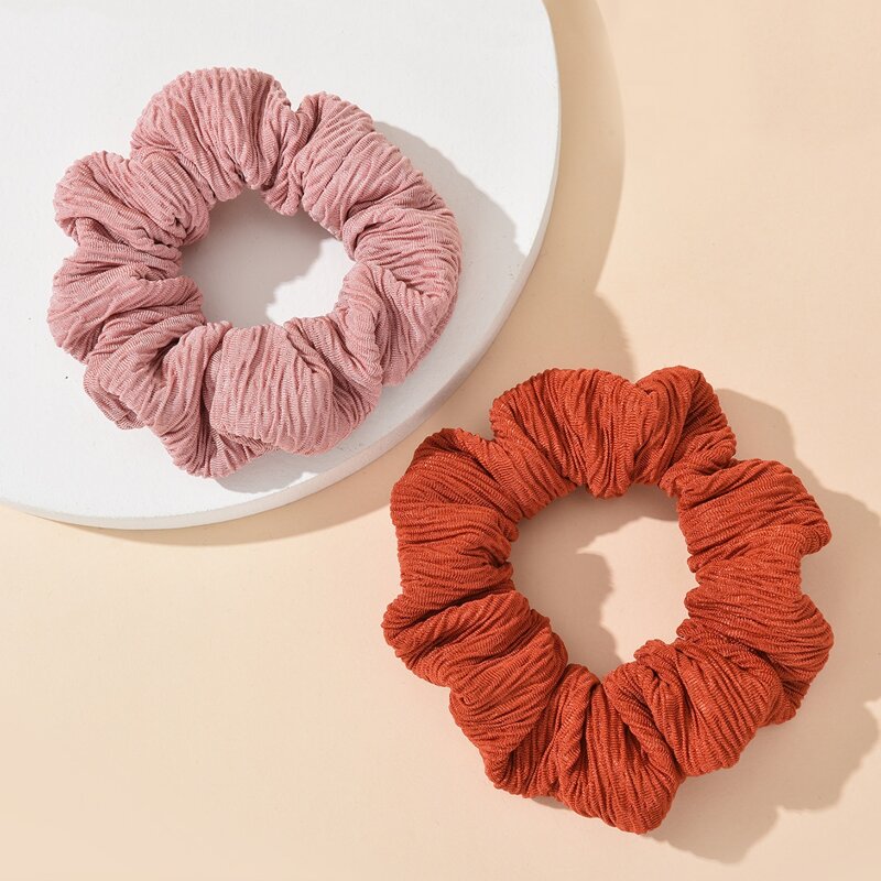 

2pcs Solid Scrunchie, Multicolor
