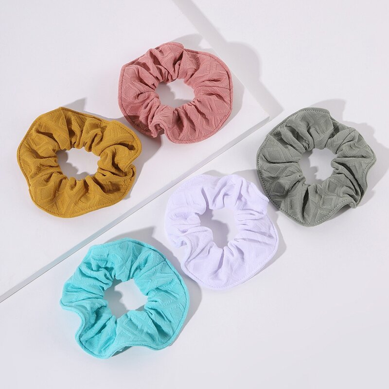 

5pcs Simple Scrunchie, Multicolor
