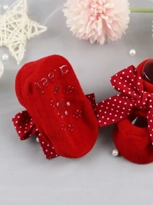 嬰兒蝴蝶結裝飾髮帶和短襪