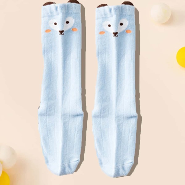 

Baby Cartoon Print Over The Calf Socks, Blue