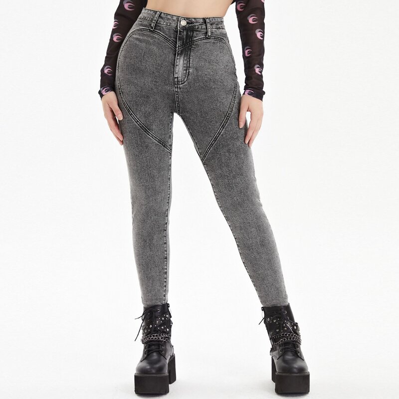 

High Waisted Skinny Jeans, Grey