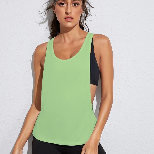 

Solid Drop Armhole Tank Top, Mint green