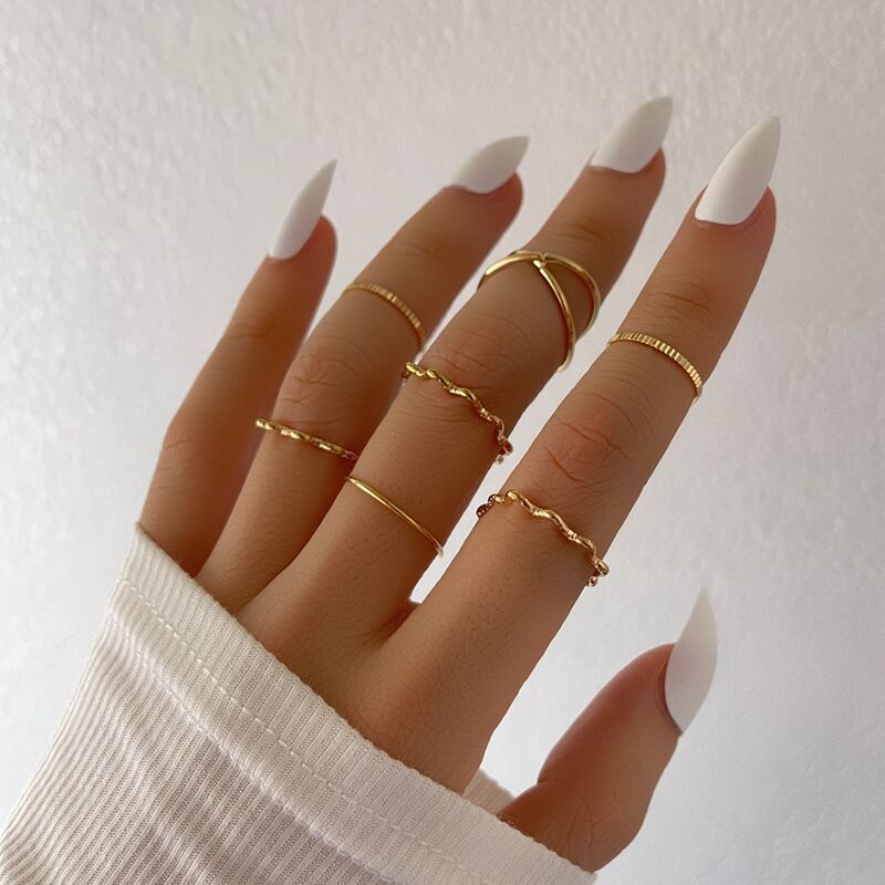 

7pcs Minimalist Ring, Gold