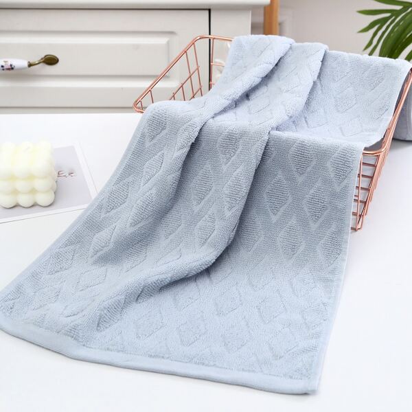 

1pc Solid Color Towel, Blue