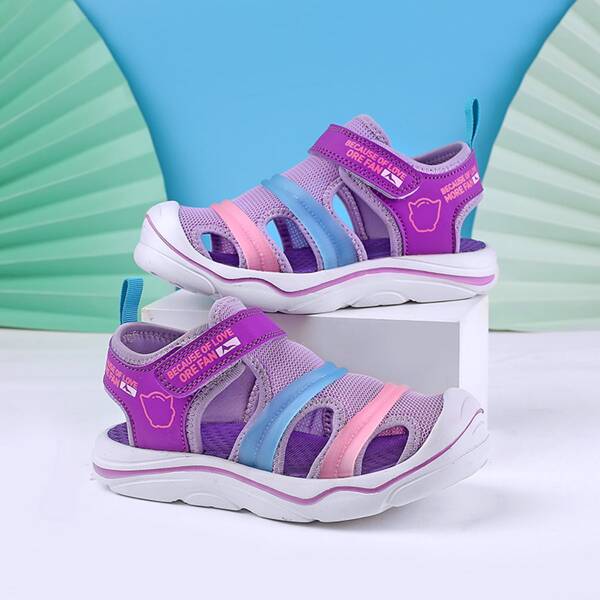 

Baby Girl Mesh Colorblock Hook-and-Loop Sneakers, Purple