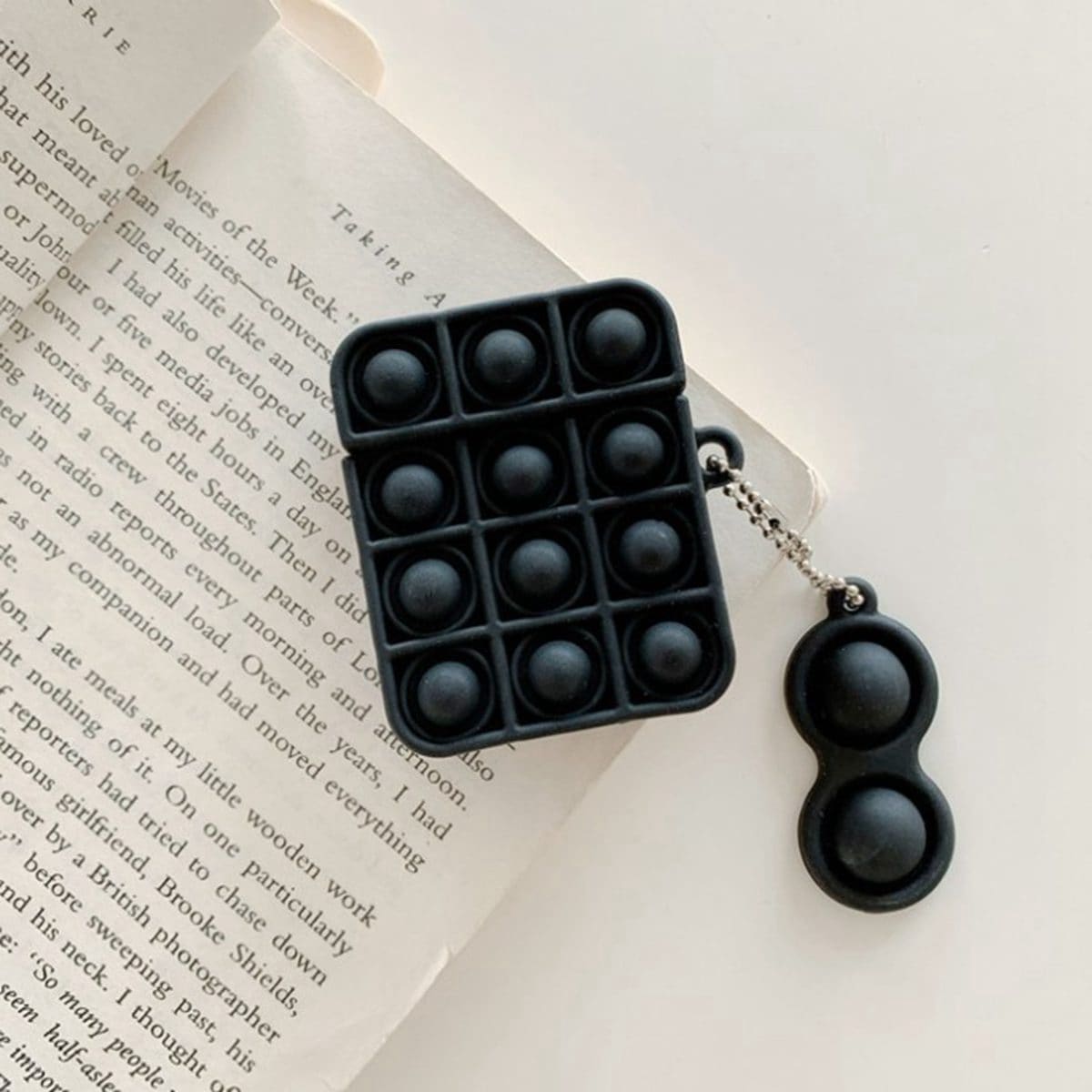 

Push Pop Bubble Fidget Case For Airpods, Black