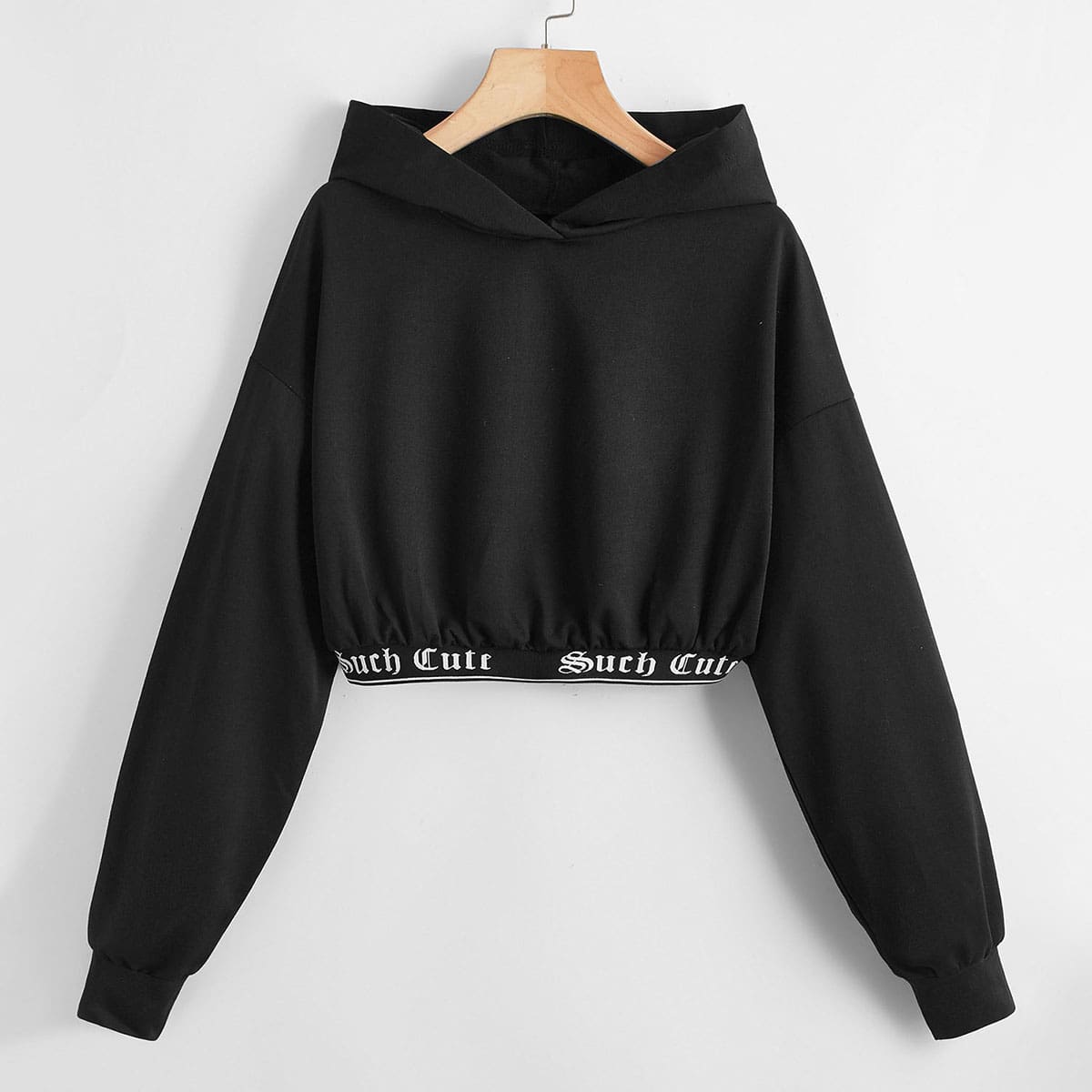 

Letter Graphic Hooded Sweatshirt, Black