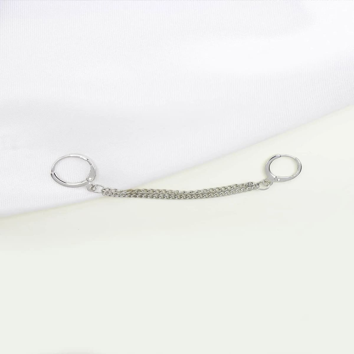 

1pc Chain Design Earring, Silver