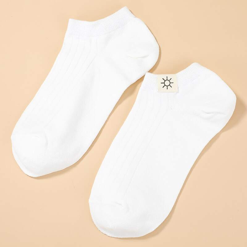 

Sun Pattern Ankle Socks, White
