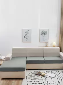 1pc High Elastic Milk Silk Sofa Seat Cushion Cover, Solid Color All Season Universal Modern Minimalist Sofa Pad Cover, Dust-Proof, Washable, Suitable For Living Room, Bedroom, Study, Black, White, Gray