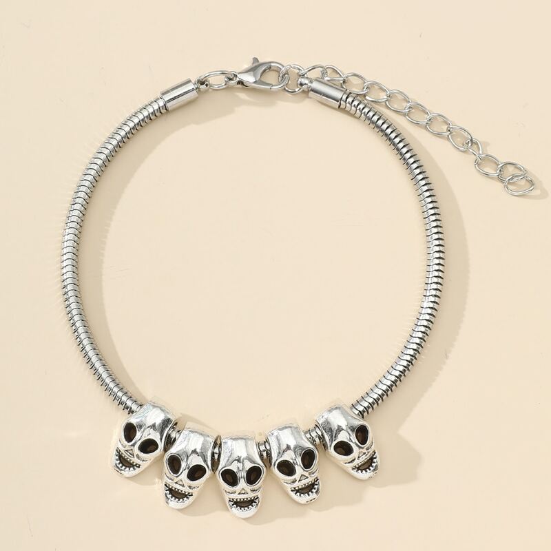 

Guys Skull Design Bracelet, Antique silver