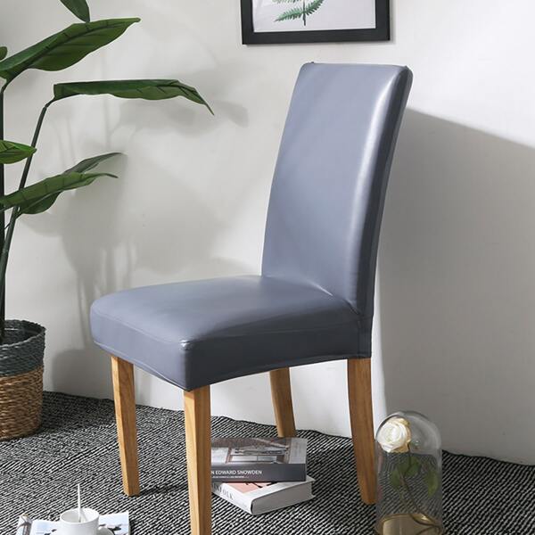 

Solid Color PU Stretchy Chair Cover, Grey