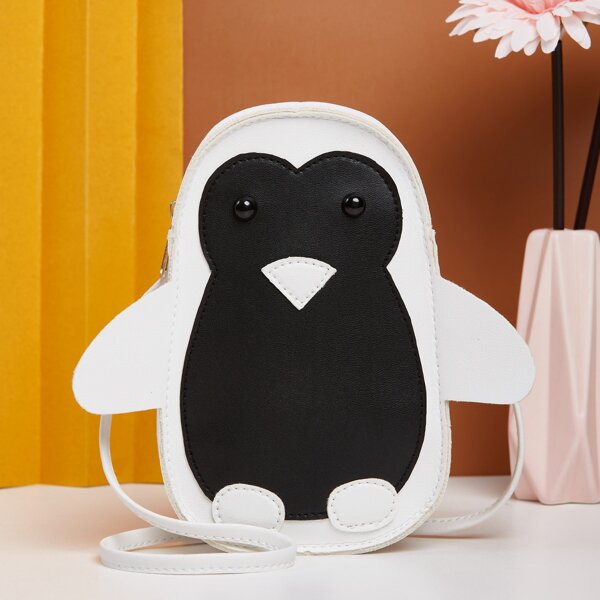 

Cartoon Design Crossbody Bag, Black and white