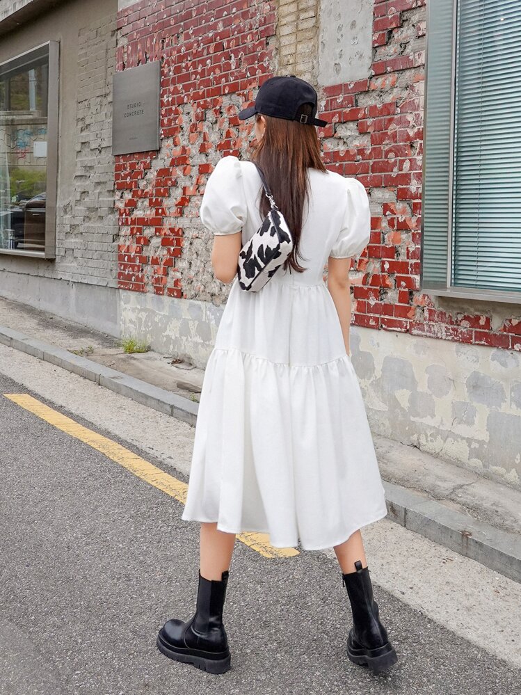 DAZY パフスリーブ ワンピース | SHEIN JAPAN