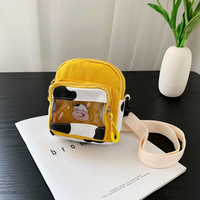 

Colorblock Cow Pattern Crossbody Bag, Yellow