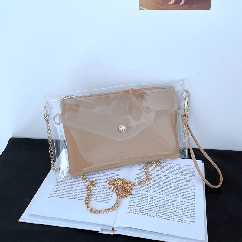 

Minimalist Chain Crossbody Bag, Brown