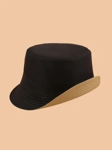 Letter Patched Bucket Hat - Khaki - View 2