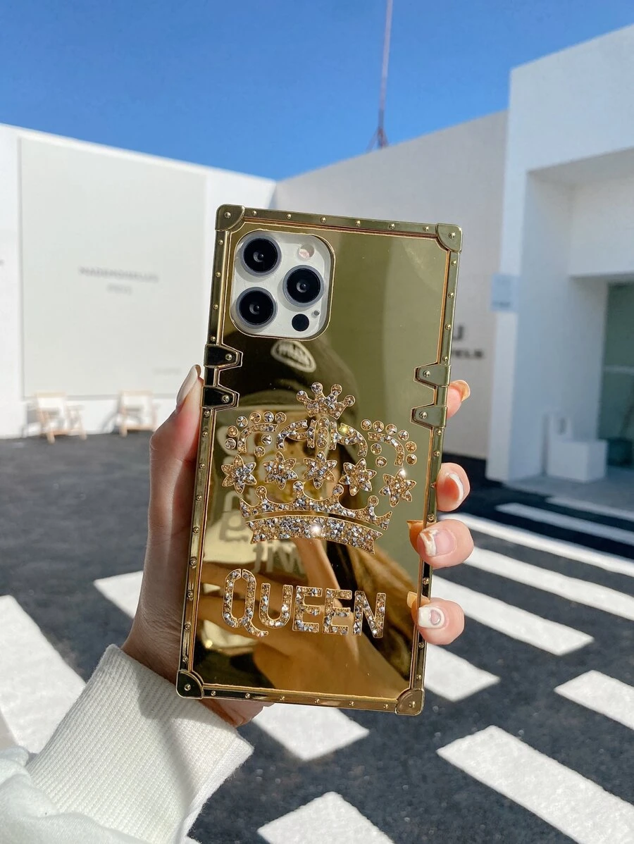 1 Ốp lưng điện thoại tráng gương đính đá Rhinestone tương thích với iPhone 13