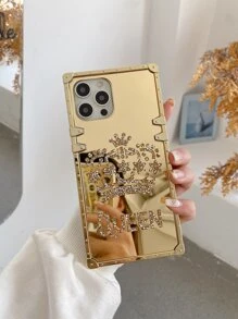1 Ốp lưng điện thoại tráng gương đính đá Rhinestone tương thích với iPhone 13 - Vàng - Xem 6
