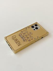 1 Ốp lưng điện thoại tráng gương đính đá Rhinestone tương thích với iPhone 13 - Vàng - Xem 5