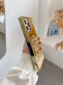 1 Ốp lưng điện thoại tráng gương đính đá Rhinestone tương thích với iPhone 13 - Vàng - Xem 3