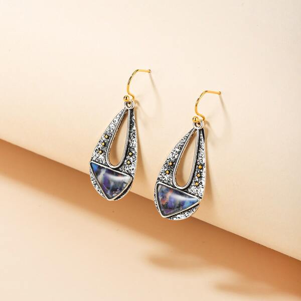 

Rhinestone Decor Geometric Drop Earrings, Multicolor