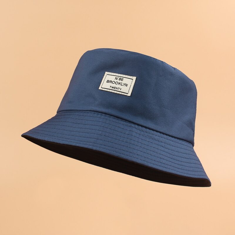 

Letter Patch Reversible Bucket Hat, Navy blue