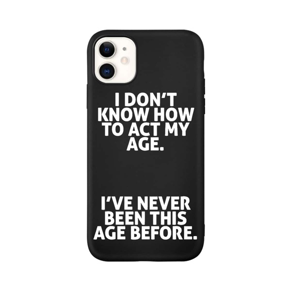 

Letter Graphic Phone Case, Black and white