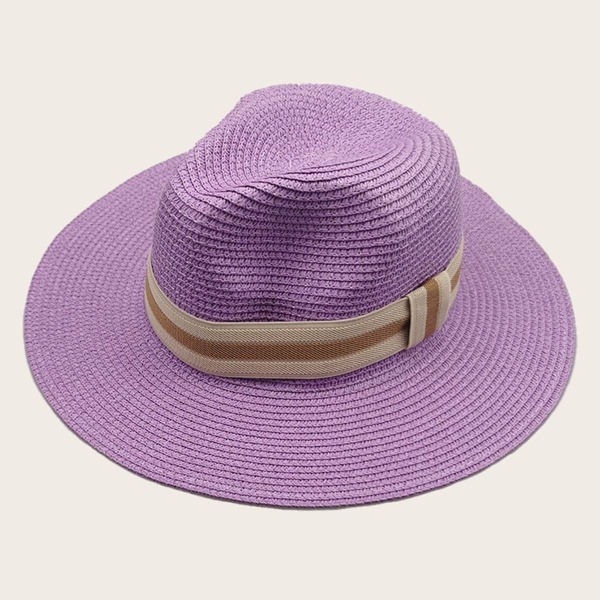 

Simple Straw Hat, Purple