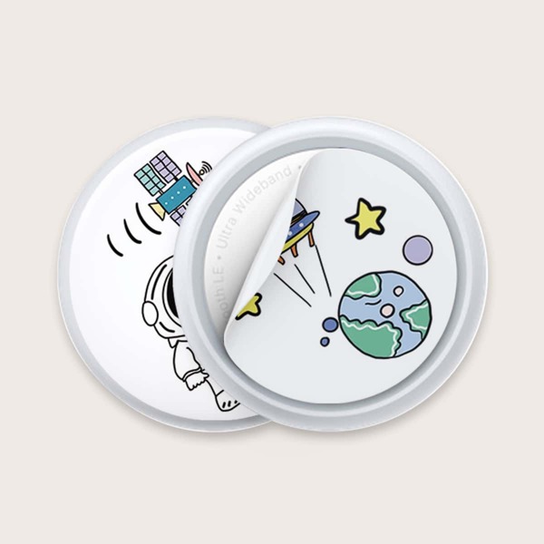 

2pairs Cartoon Astronaut Pattern Stickers For Apple Airtag, Multicolor