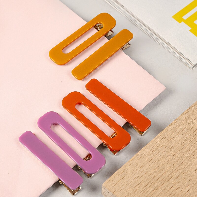 

6pcs Geometric Hair Clip, Multicolor