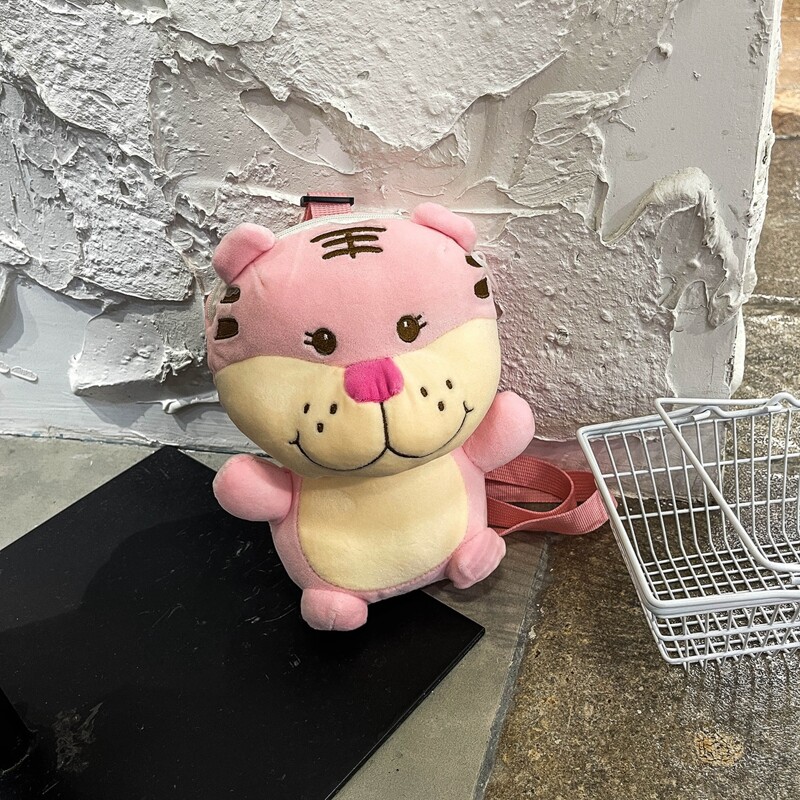 

Cartoon Tiger Crossbody Bag, Pink